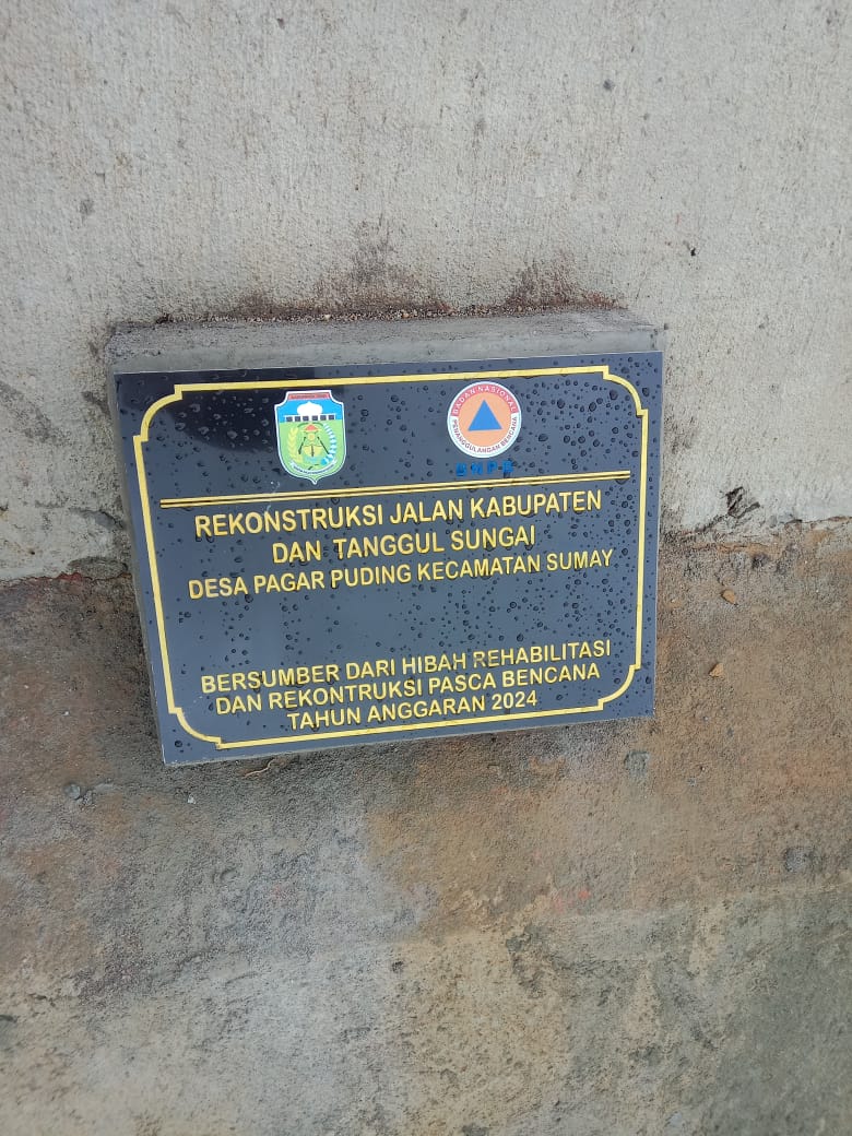 Rekanan Turap Pagar Puding Ubah Nama Kecamatan di Prasasti, BPBD : Itu keteledoran rekanan