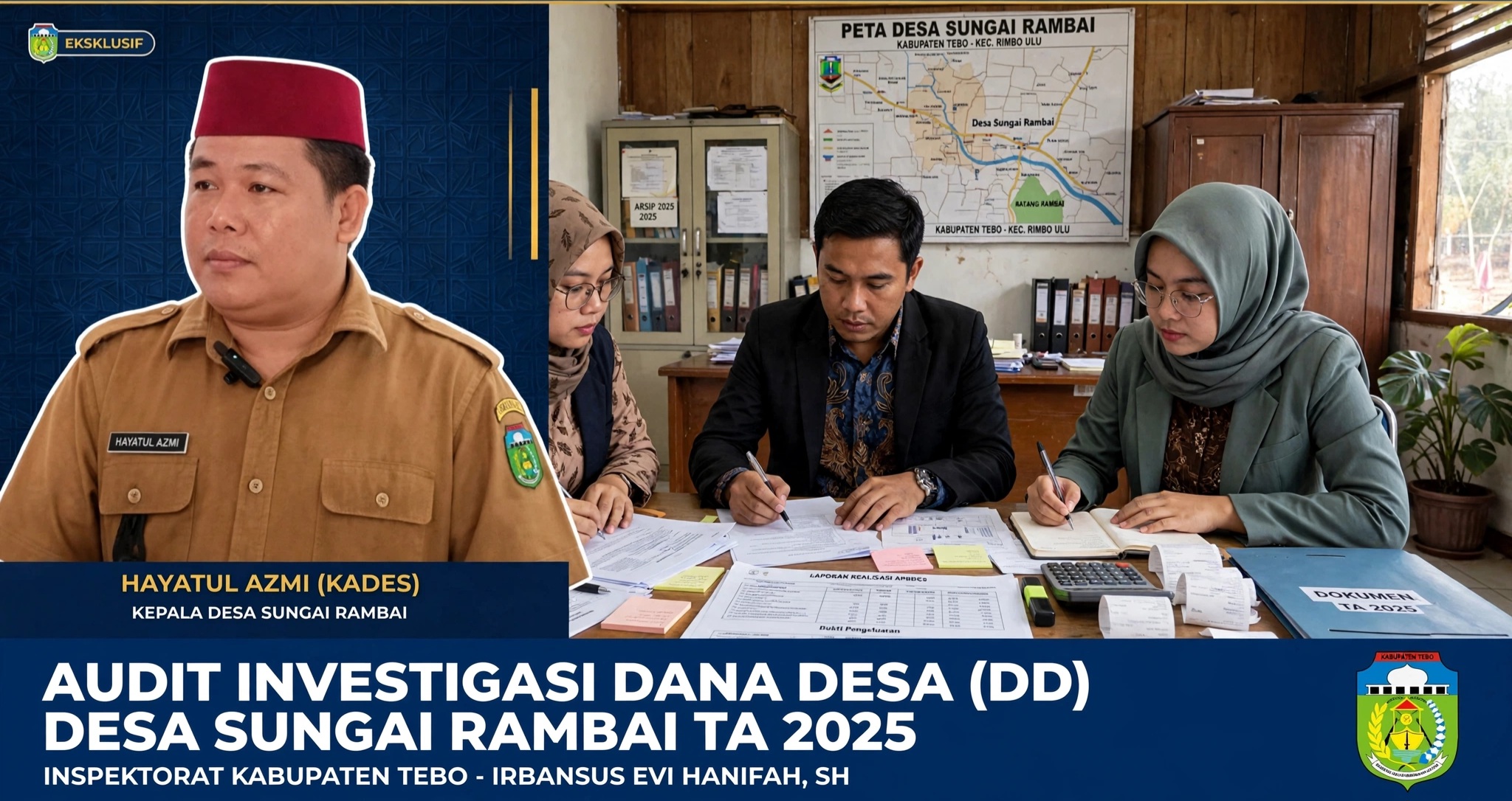 Inspektorat Tebo Tegaskan Laporan Audit Investigasi DD Sei Rambai, Tuntas September