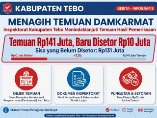 Baru Setor Rp10 Juta dari Temuan Rp141 Juta, Inspektorat Tebo Surati Damkarmat Tagih Sisa Uang ZA