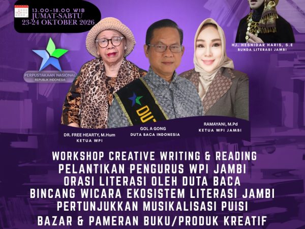 WPI Jambi Gelar Pesona Literasi di Rumah Dinas Gubernur, Hadirkan Duta Baca Indonesia Gol A Gong